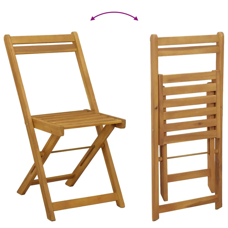 Lauko bistro kėdės 8 pcs Natūrali 40 x 53 x 80 cm