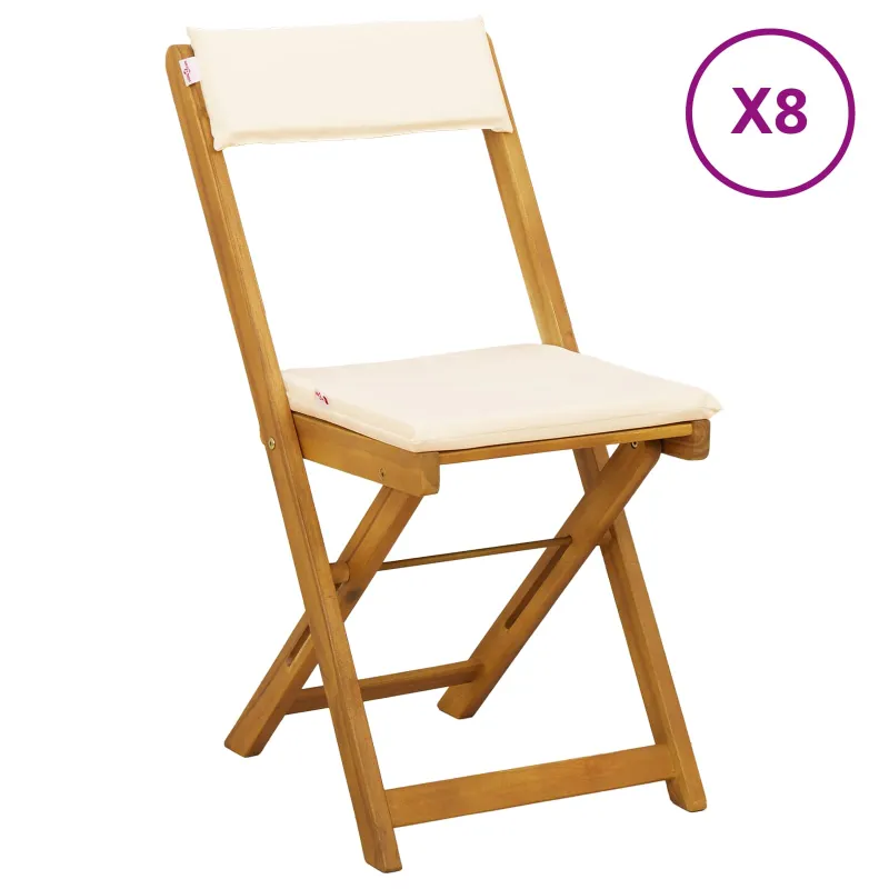 Lauko bistro kėdės 8 pcs Kreminė balta 40 x 53 x 80 cm