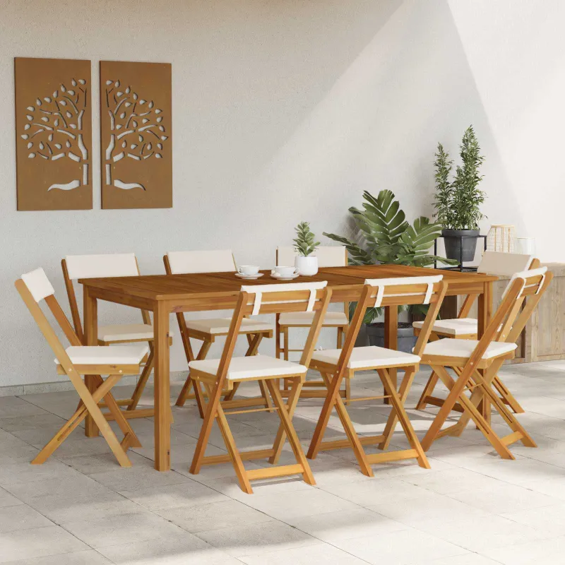 Lauko bistro kėdės 8 pcs Kreminė balta 40 x 53 x 80 cm
