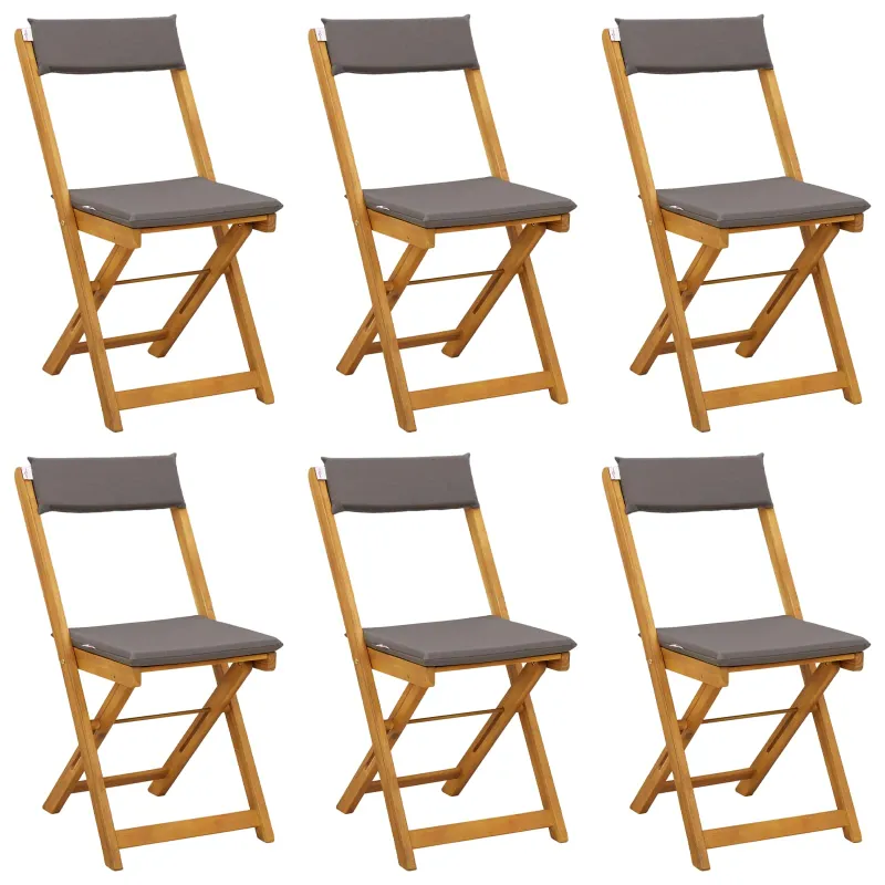 Lauko bistro kėdės 6 pcs Tamsiai pilka 40 x 53 x 80 cm