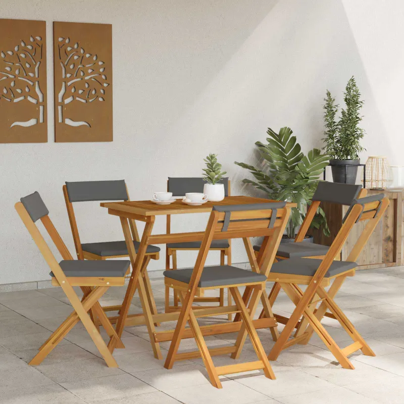 Lauko bistro kėdės 6 pcs Tamsiai pilka 40 x 53 x 80 cm
