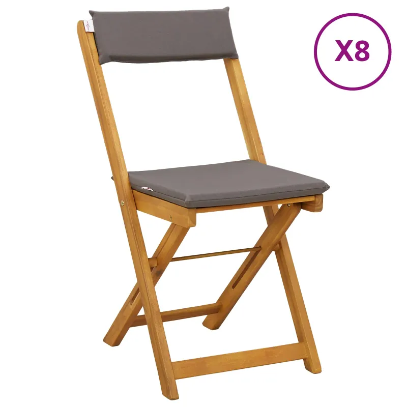 Lauko bistro kėdės 8 pcs Tamsiai pilka 40 x 53 x 80 cm