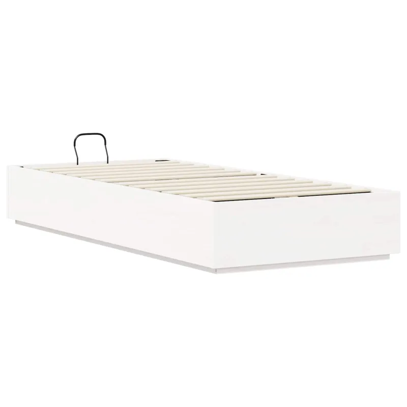 Otomano lovos rėmas Baltas 100 x 200 cm Tvirtas pušies medis