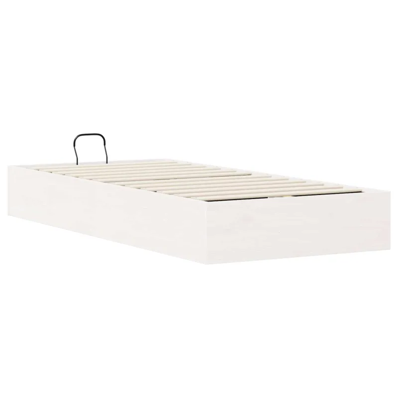 Otomano lovos rėmas su saugojimo funkcija Baltas 90 x 190 cm