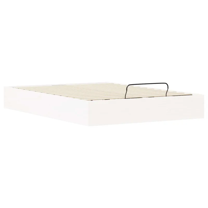 Otomano lovos rėmas su saugojimo funkcija Baltas 140 x 190 cm
