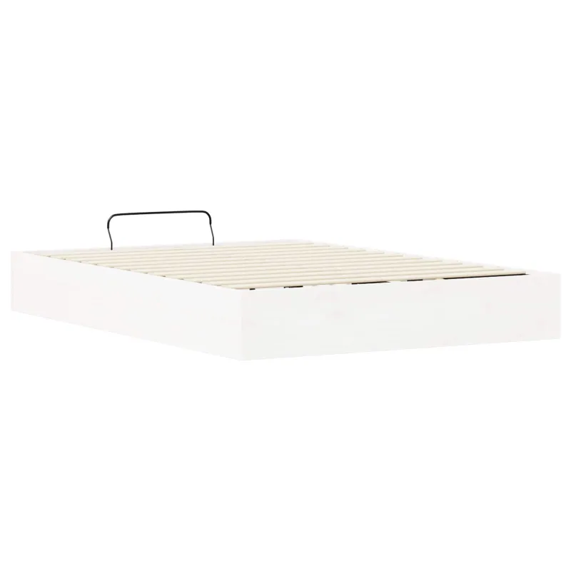 Otomano lovos rėmas su saugojimo funkcija Baltas 140 x 190 cm