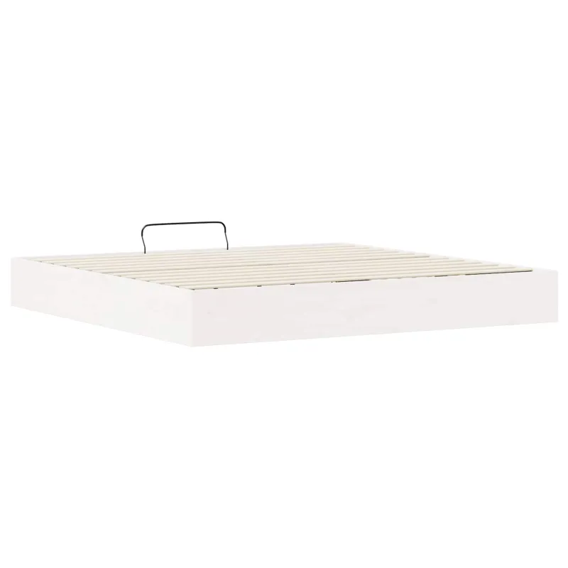 Otomano lovos rėmas su saugojimo funkcija Baltas 200 x 200 cm