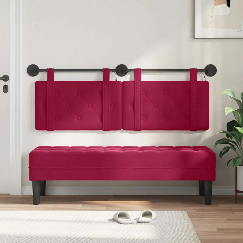 Pakabinamas lovos galvūgalis Su LED šviesa Vyno raudona Aksomas