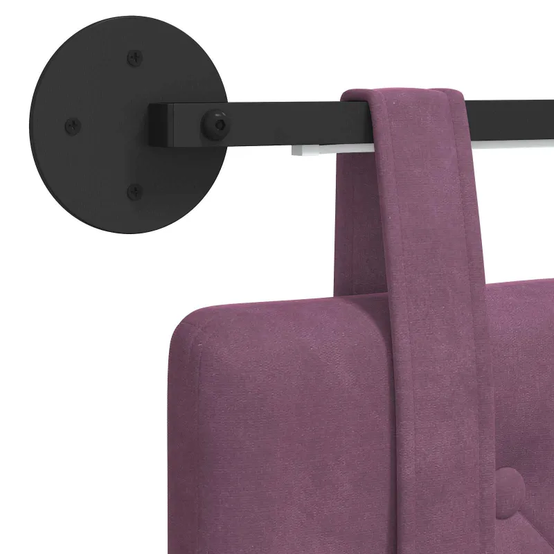 Pakabinamas lovos galvūgalis Su LED šviesa Violetinė Aksomas