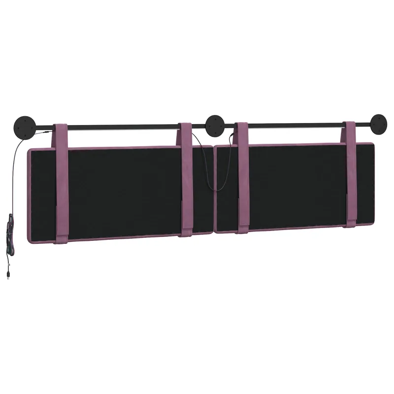 Pakabinamas lovos galvūgalis Su LED šviesa Violetinė Aksomas