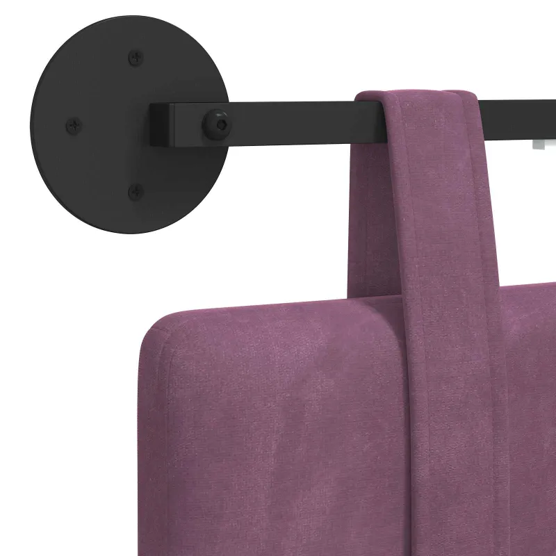 Pakabinamas lovos galvūgalis Su LED šviesa Violetinė Aksomas