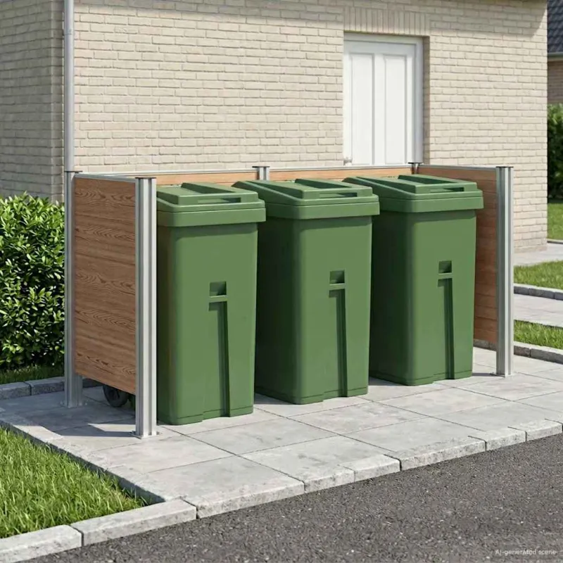 Atliekų konteinerio tvora Ruda 237 x 85 x 115 cm Alavas ir WPC
