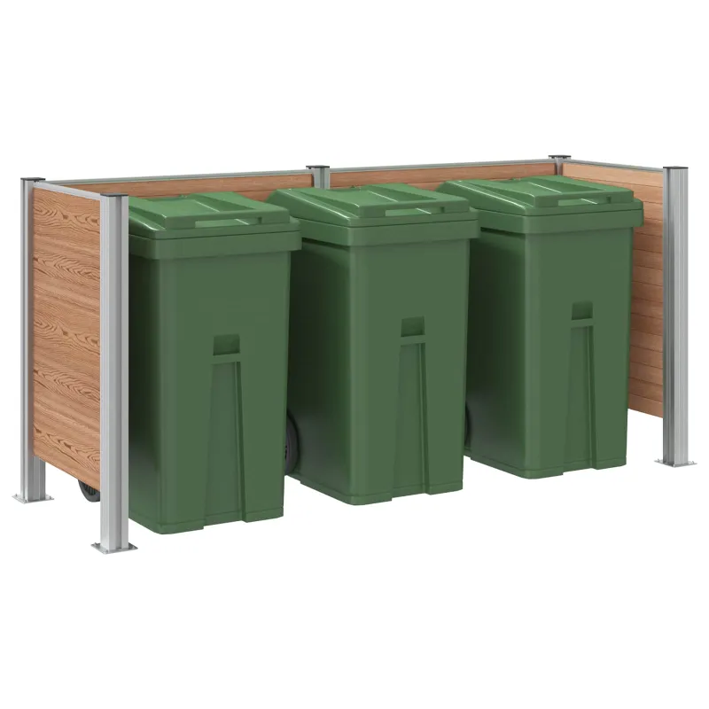 Atliekų konteinerio tvora Ruda 237 x 85 x 115 cm Alavas ir WPC