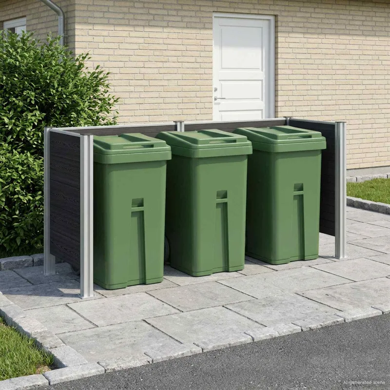 Atliekų konteinerio tvora Pilka 237 x 85 x 115 cm Alavas ir WPC