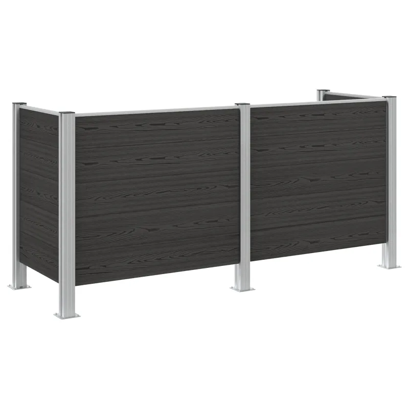 Atliekų konteinerio tvora Pilka 237 x 85 x 115 cm Alavas ir WPC