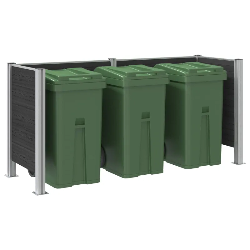 Atliekų konteinerio tvora Pilka 237 x 85 x 115 cm Alavas ir WPC
