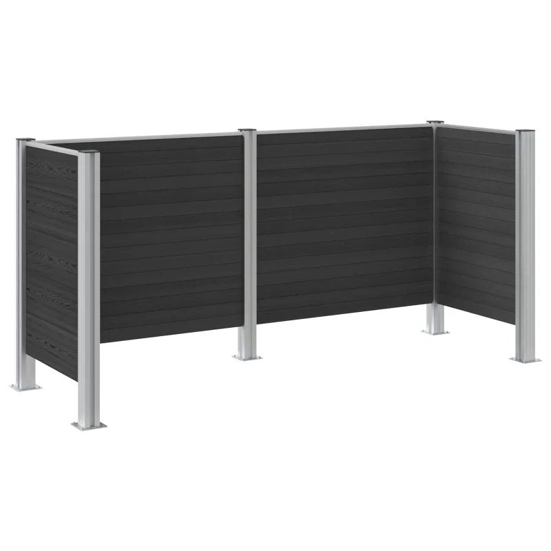 Atliekų konteinerio tvora Pilka 237 x 85 x 115 cm Alavas ir WPC