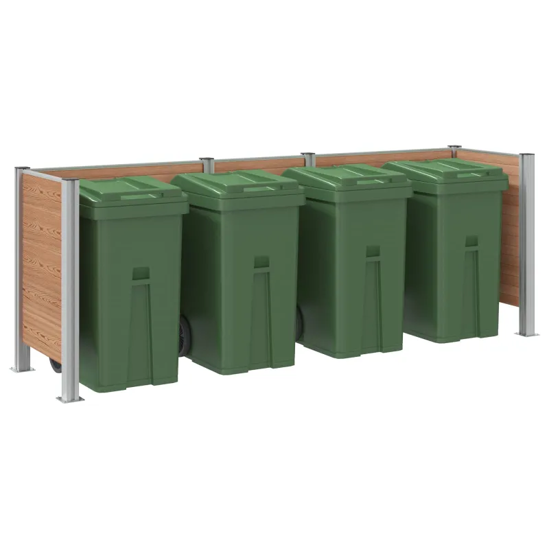 Atliekų konteinerio tvora Ruda 315 x 85 x 115 cm Alavas ir WPC