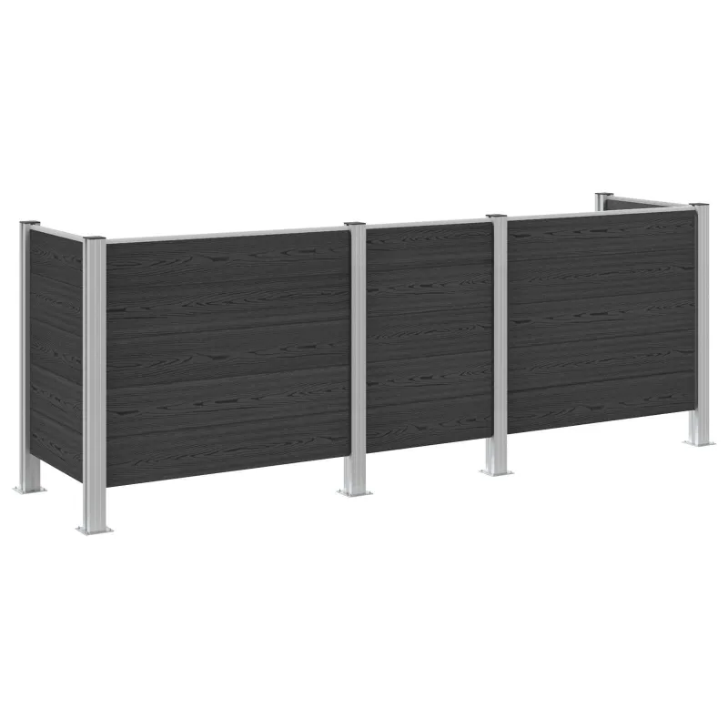 Atliekų konteinerio tvora Pilka 315 x 85 x 115 cm Alavas ir WPC