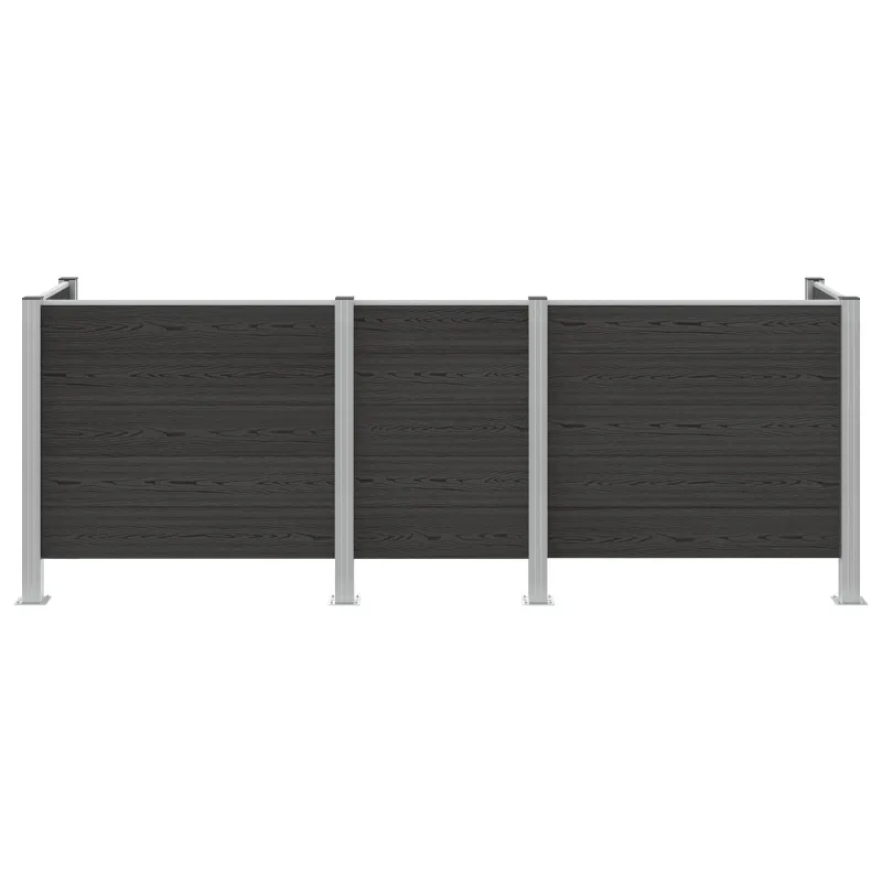 Atliekų konteinerio tvora Pilka 315 x 85 x 115 cm Alavas ir WPC