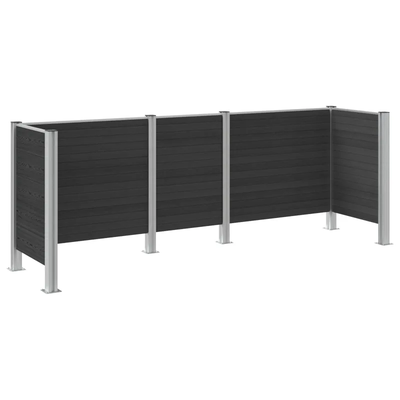 Atliekų konteinerio tvora Pilka 315 x 85 x 115 cm Alavas ir WPC