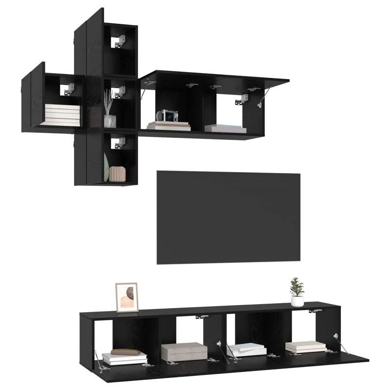 TV spintelių komplektas 3 pcs Apdirbta mediena