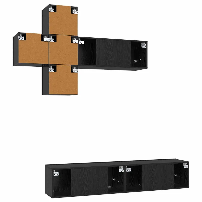 TV spintelių komplektas 3 pcs Apdirbta mediena