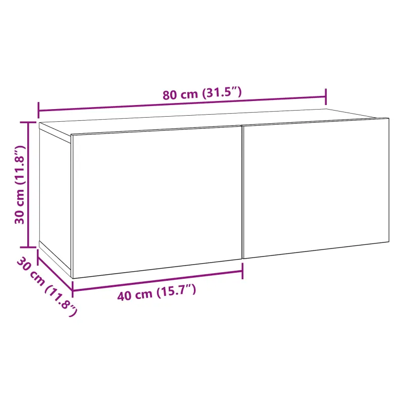 TV spintelių komplektas 3 pcs Apdirbta mediena