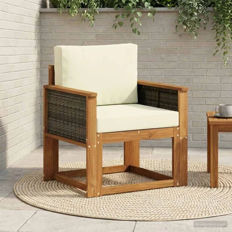 Lauko Vidurinis Sofa Kietos akacijos mediena Natūrali