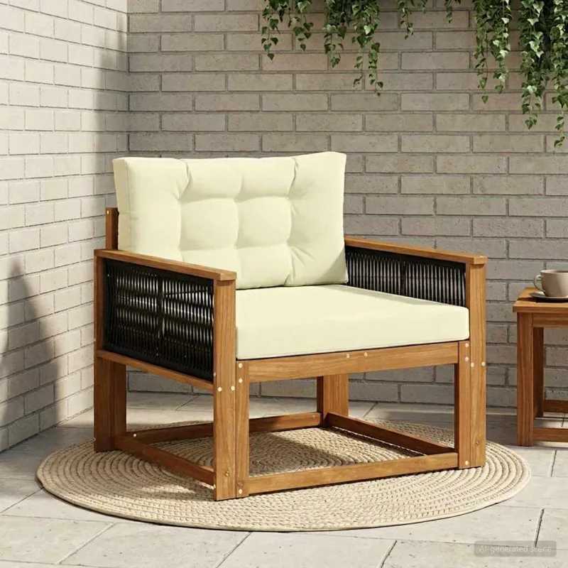 Lauko Vidurinis Sofa Kietos akacijos mediena Natūrali