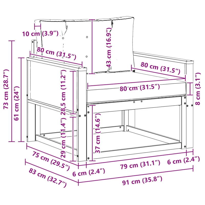 Lauko Vidurinis Sofa Natūrali