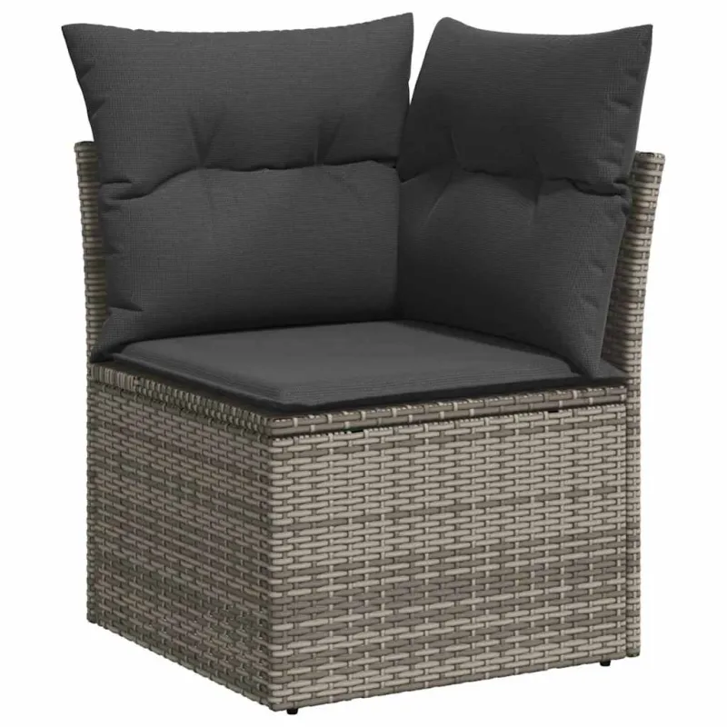 Sodo sohvaryhmä tyynyine, 8 osaa, harmaa polyrottinki