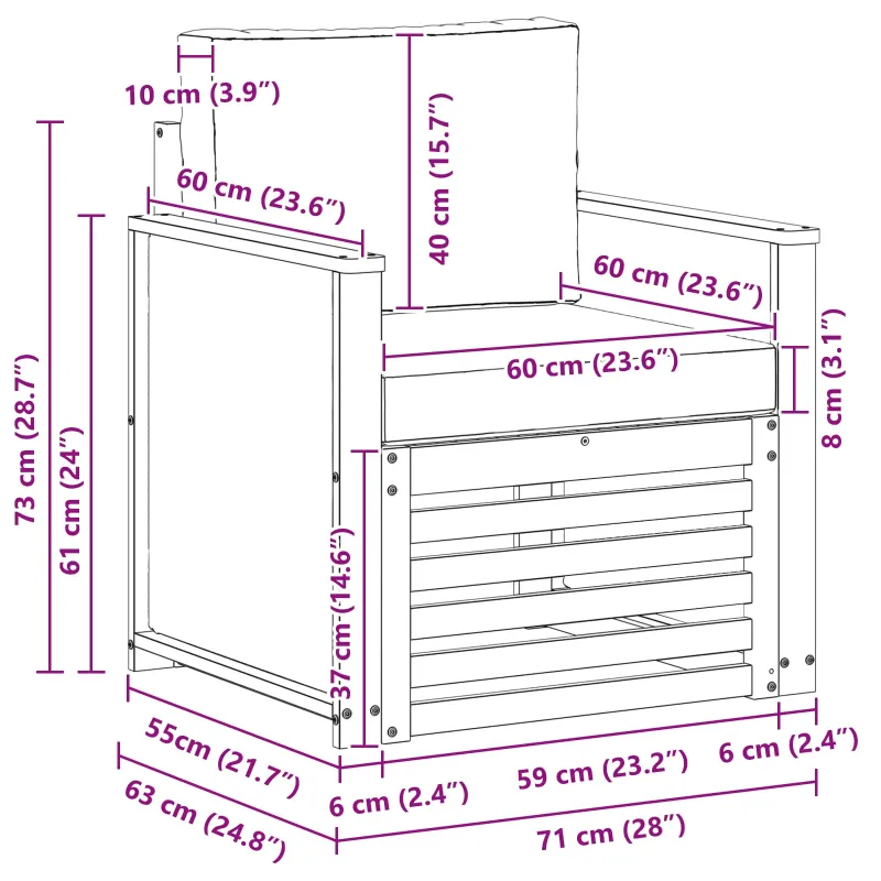 Lauko Vidurinis Sofa Natūrali