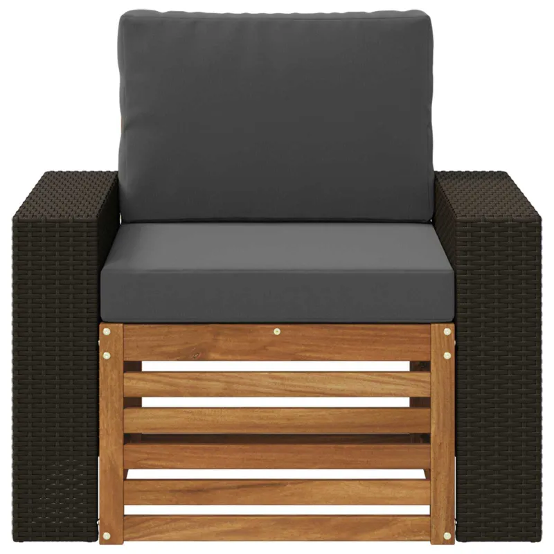 Lauko Vidurinis Sofa Kietos akacijos mediena Natūrali