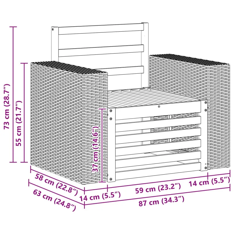 Lauko Vidurinis Sofa Natūrali