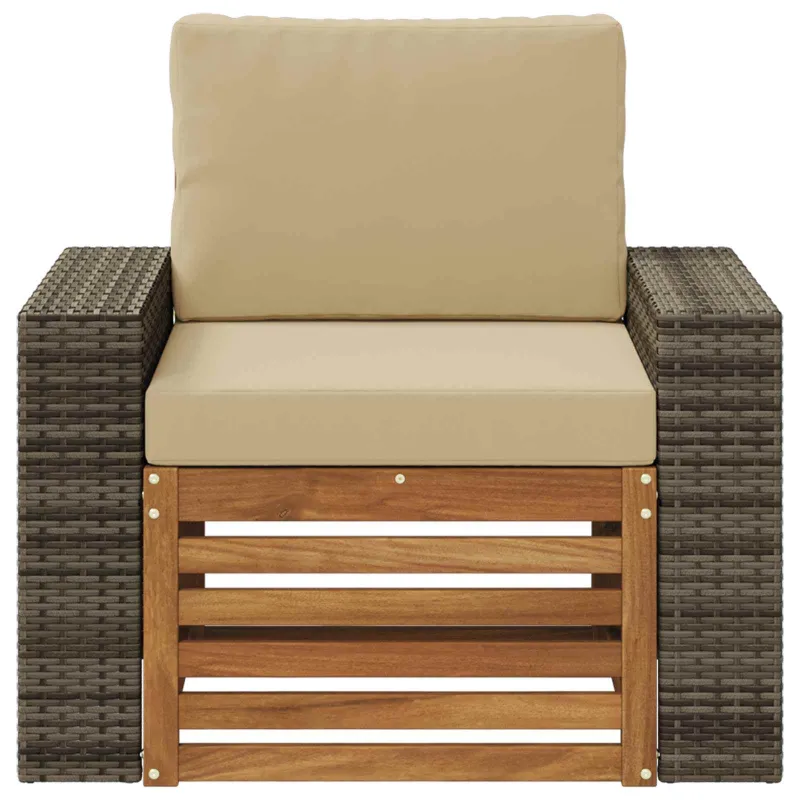Lauko Vidurinis Sofa Kietos akacijos mediena Natūrali
