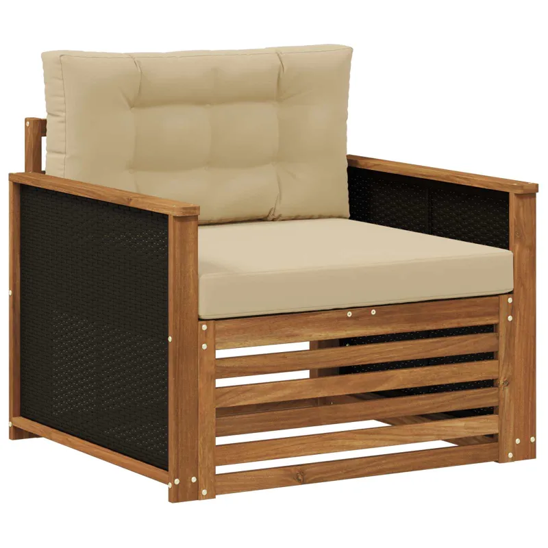 Lauko Vidurinis Sofa Kietos akacijos mediena Natūrali