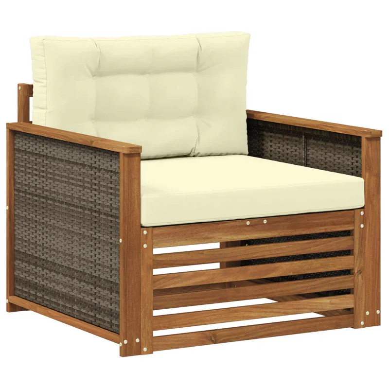 Lauko Vidurinis Sofa Kietos akacijos mediena Natūrali