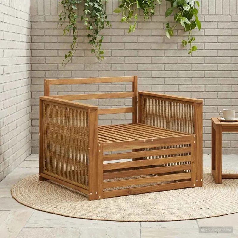 Lauko Vidurinis Sofa Natūrali