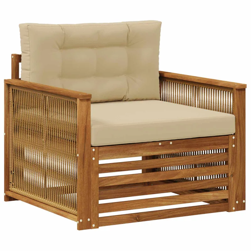 Lauko Vidurinis Sofa Kietos akacijos mediena Natūrali