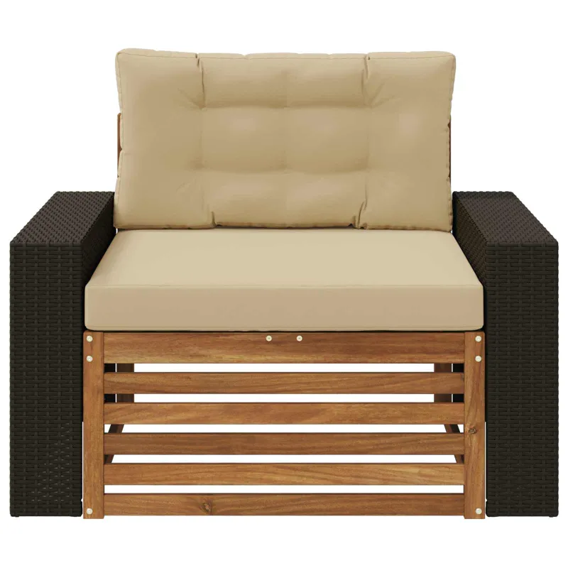 Lauko Vidurinis Sofa Kietos akacijos mediena Natūrali