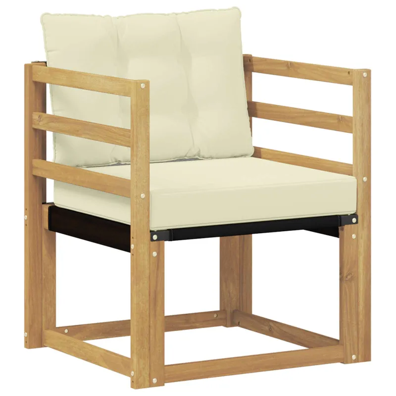 Lauko sofa Kietasis akacijos medis ir Textilene Balta