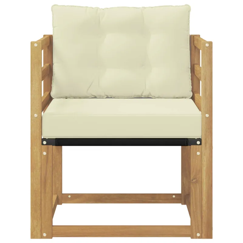 Lauko sofa Kietasis akacijos medis ir Textilene Balta