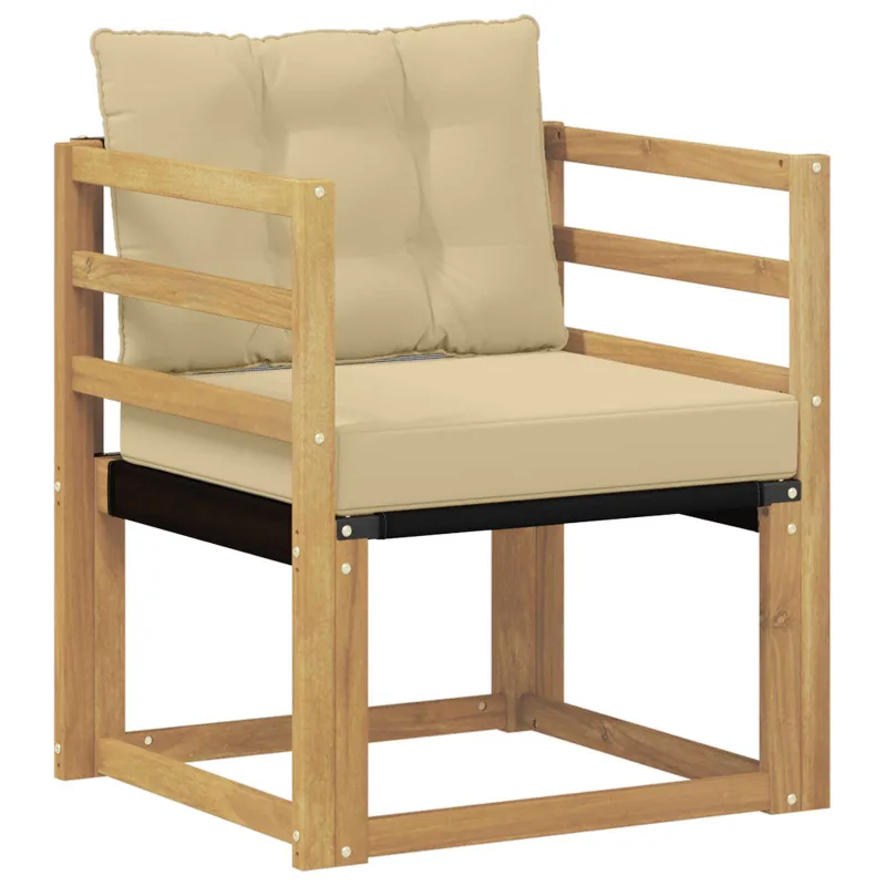Lauko sofa Kietasis akacijos medis ir Textilene Balta