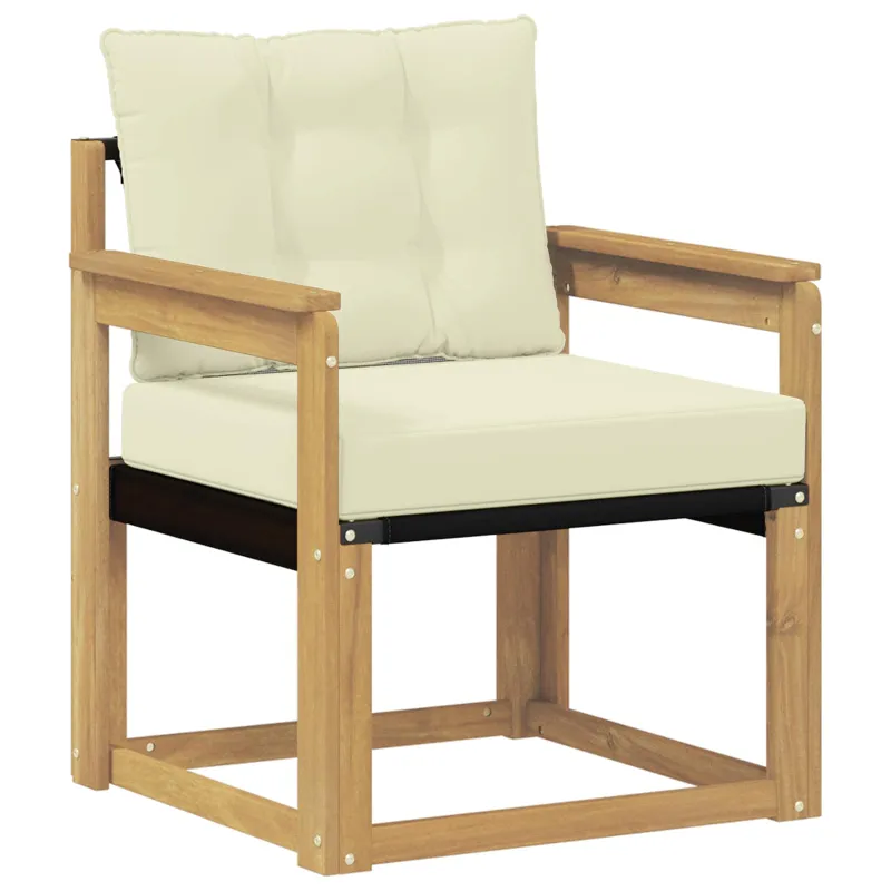 Lauko sofa Kietasis akacijos medis ir Textilene Balta
