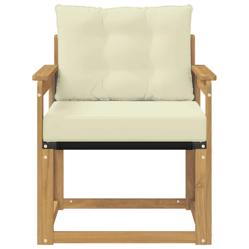 Lauko sofa Kietasis akacijos medis ir Textilene Balta