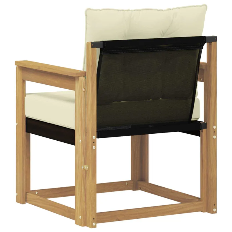 Lauko sofa Kietasis akacijos medis ir Textilene Balta