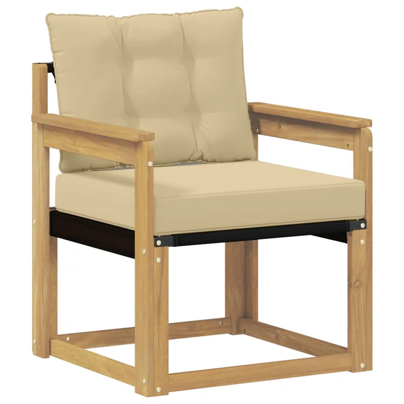 Lauko sofa Kietasis akacijos medis ir Textilene Balta
