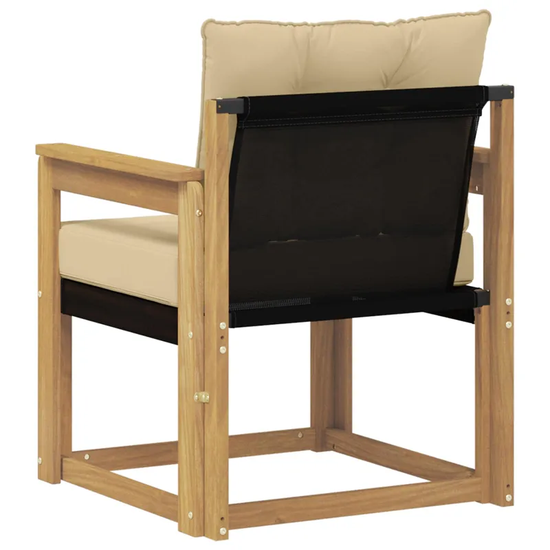 Lauko sofa Kietasis akacijos medis ir Textilene Balta