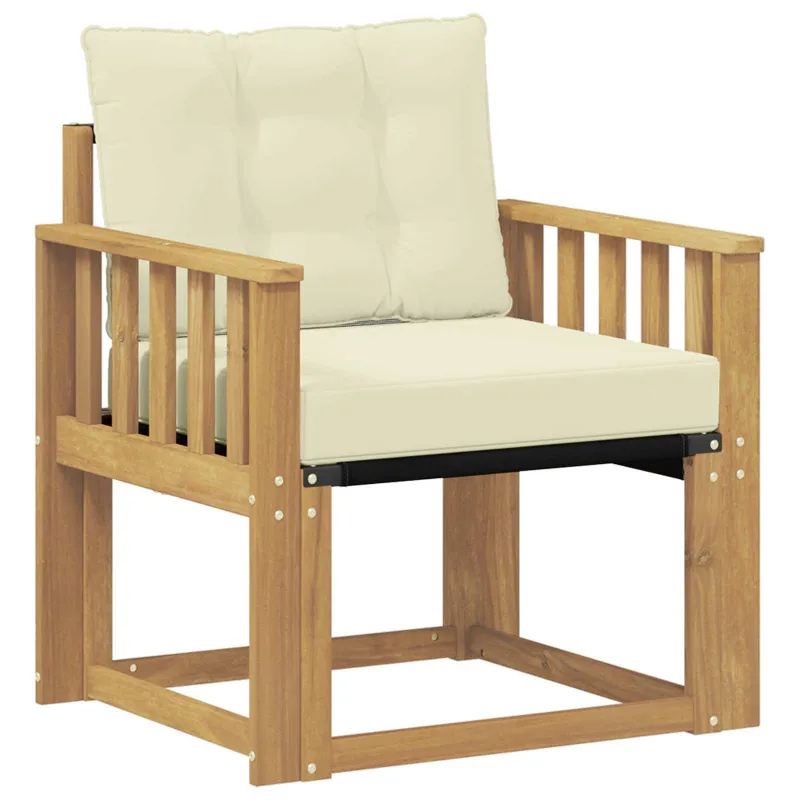 Lauko sofa Kietasis akacijos medis ir Textilene Balta